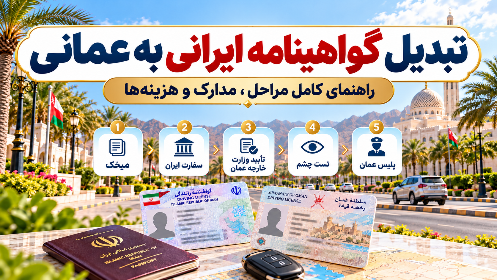 شبکه فارسی عمان؛ راهنمای تبدیل گواهینامه رانندگی ایرانی به عمانی