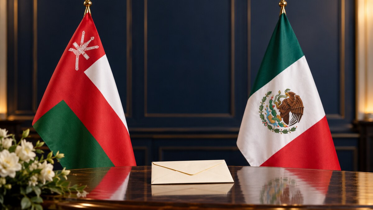 تصویر تولیدشده و نمادین از پرچمهای عمان و مکزیک و یک پیام دیپلماتیک؛ تصویر رویداد یا مقامهای واقعی خبر نیست
